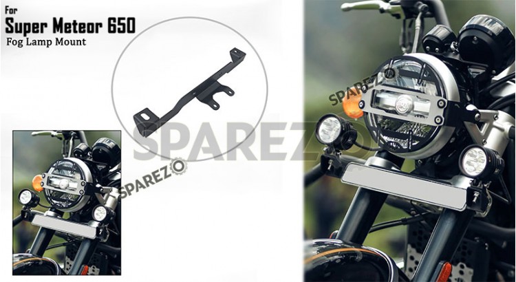 Royal Enfield Super Meteor 650 Fog Lamp Mount Black  - SPAREZO